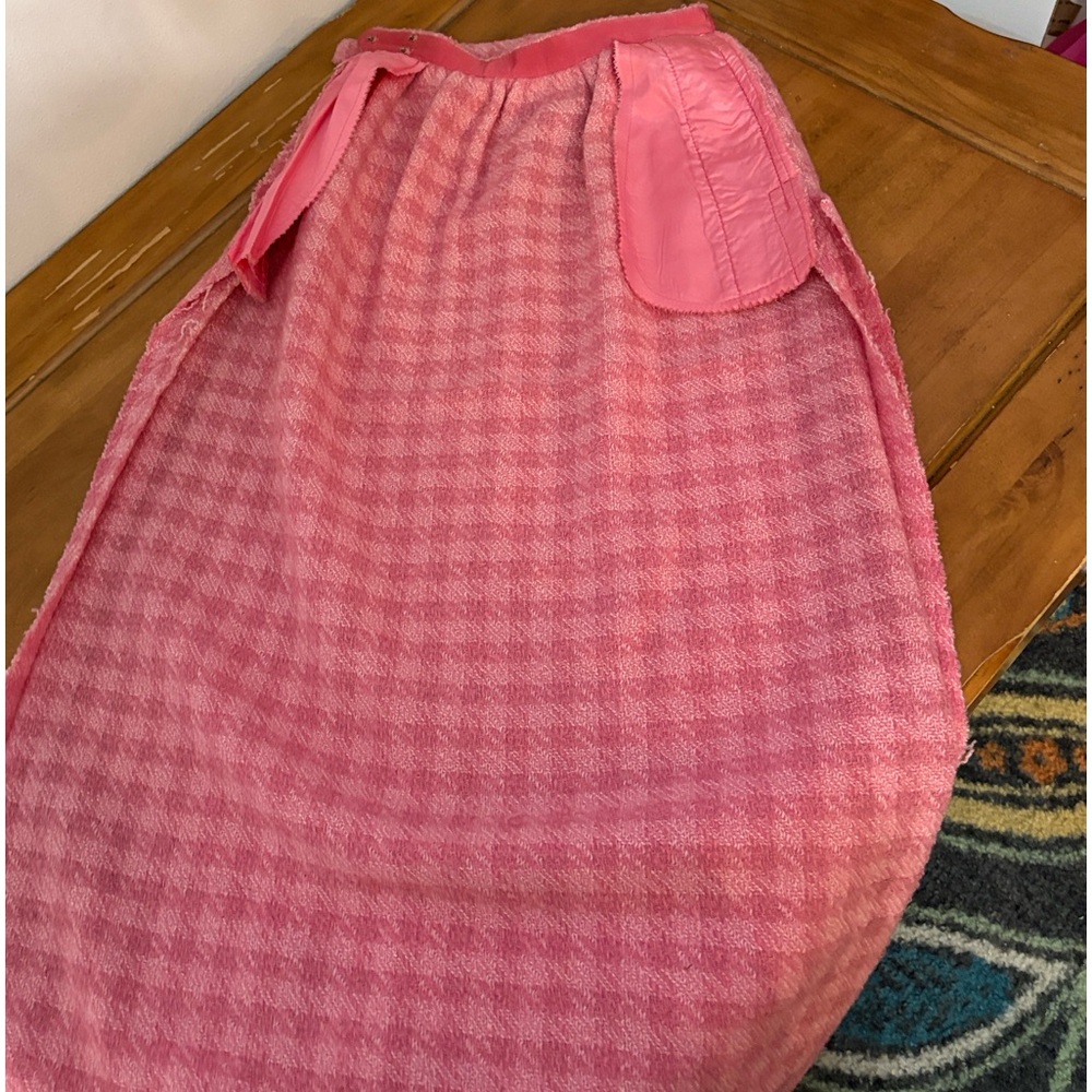 Bergdorf Goodman Pink Houndstooth Women's Skirt Size Small - Picture 10 of 11